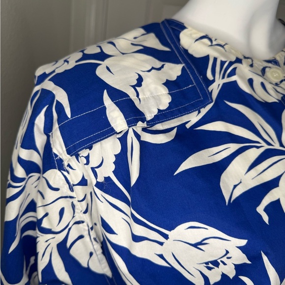 Rondina Blue and White A-Line Skirt With Same Pattern Blouse Resort Wear - Picture 4 of 16